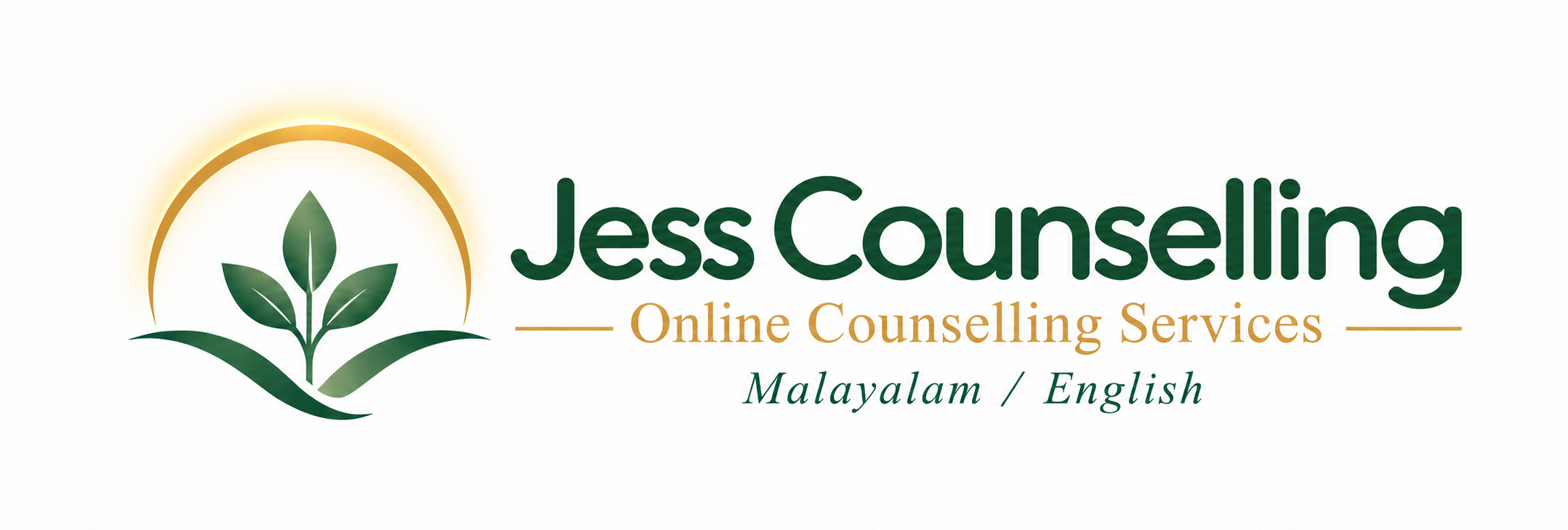 Jess Counselling — green sprout under a gold arch